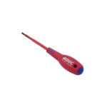 مفك عادي احمر وسط غاز كهرباء INSULATED FLAT SCREWDRIVER ROLIC 1000V SL4×100MM V86144BU RED